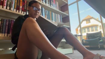 ToriaTorii's Naughty Solo Session in Public Library
