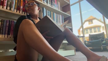 ToriaTorii's Naughty Solo Session in Public Library