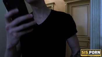 SISPORN. Russian hottie pays stebro for silence with sex being caught masturbating