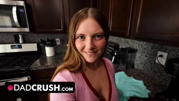 DadCrush - Busty Stepdaughter Returns Her Daddy’s Favors by Milking His Cock Dry and Letting Him Creampie Her Tight Little Pussy