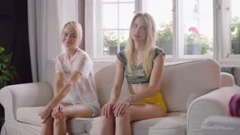 Nancy A and Friends' Sultry Blonde Lesbian Threesome