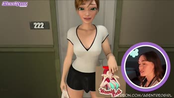 Cheekymz's Cute Reaction to Uncensored Futanari Masturbation