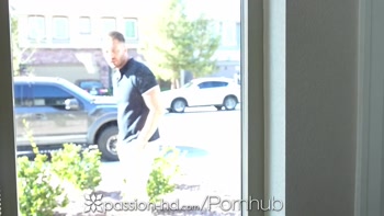 PASSION-HD Horny Girl Catches Neighbor Creeping On Her Masturbating