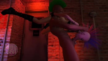 Cartoon Punk's Wild Throat-Fucking Frenzy With A Monster Dick