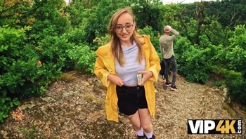 VIP4K. Stretched her pussy in the forest