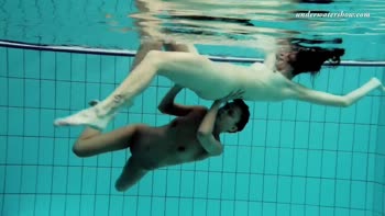 Russian Brunette Lesbians Sizzle Underwater