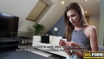 Teen (18+) Seduces Stepbrother with a Threesome of Temptation