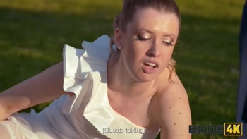BRIDE4K. Shy bride with natural tits is fucked roughly in front of everyone in public