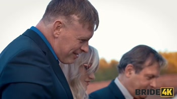 BRIDE4K. Shy bride with natural tits is fucked roughly in front of everyone in public