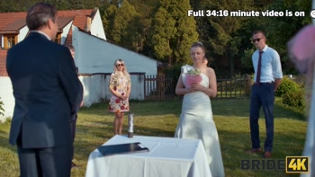 BRIDE4K. Shy bride with natural tits is fucked roughly in front of everyone in public