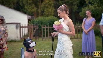 BRIDE4K. Shy bride with natural tits is fucked roughly in front of everyone in public