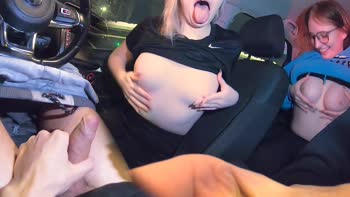 Nashidni's Wild Car Blowjobs: Kira Viburn & Emma Korti's Threesome Delight