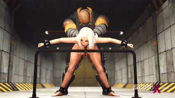 Sci-Fi Seduction: Cuffed Soldier Ravishes Restrained Babe in Intense 3D Action