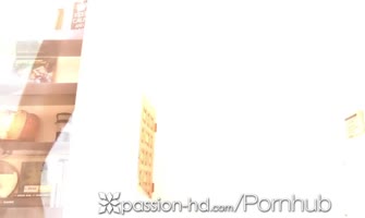 PASSION-HD Horny Ebony Slut Fucks Big White Dick