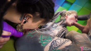 Alternative Teen (18+) Threesome With Anal Gapes And Facial Cumshot