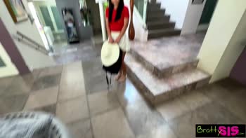 Kimmy Kimm's Stepbrother Temptation: Small Tits, Deep Throat, and Cum-Shot Finale