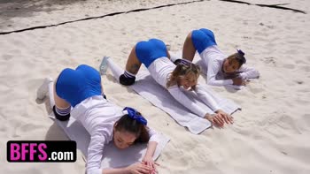 Mia Kay & Filthy Rich Score Volleyball Coach's Heart in POV Beach BFF Threesome