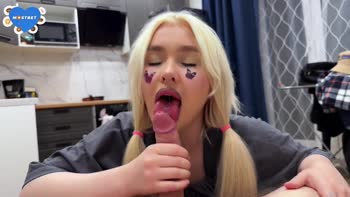 Blondessa's Slobbery Surprise: Deepthroat POV Bliss