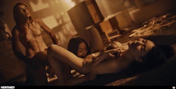 Alien Invasion: Lia Lin & Angel Battle Monster Cocks in Explicit Bukkake Frenzy