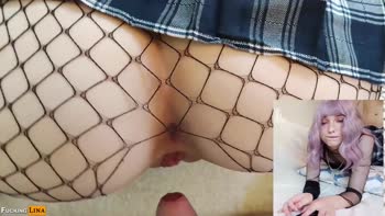 Fucking Lina's POV Anal Fuck: Petite Egirl in Fishnets