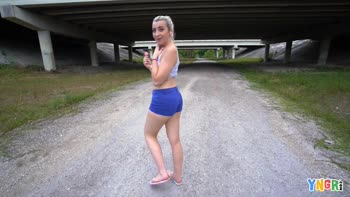 Cameron Mynx's Rousing Outdoor Romp: Teen (18+) Blonde Seduction