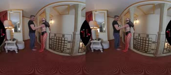 Blonde Submissive Gets Bound and Banged in Crotchless Fishnets VR