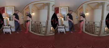 Blonde Submissive Gets Bound and Banged in Crotchless Fishnets VR