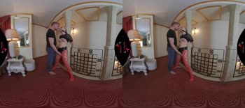 Blonde Submissive Gets Bound and Banged in Crotchless Fishnets VR