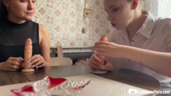 Blonde & Brunette Lesbians Unleash Passionate Pleasures