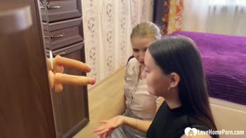 Blonde & Brunette Lesbians Unleash Passionate Pleasures