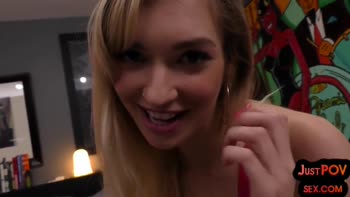 Skinny Teen (18+) POV: Dirty Talk & BJ Lead to Pussydrilling