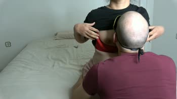 Pregnant English Teacher Seduces Boss in Steamy Tit-Sucking & Bukkake Extravaganza with Yellow Phantom Castle