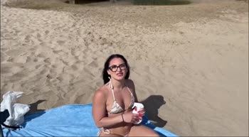 Sara Diamante Surprised by Jason Carrera on Italian Beach