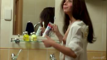 Young Brunette Anoushka's Morning Routine Exposed
