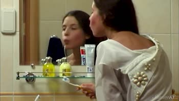 Young Brunette Anoushka's Morning Routine Exposed