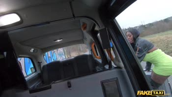 Ebony Mystique's Big Black Ass and Tits in a Backseat Interracial Frenzy