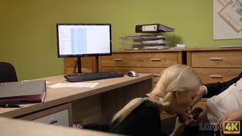 Blonde Angel Pays With Sex For Flexible Credit Conditions