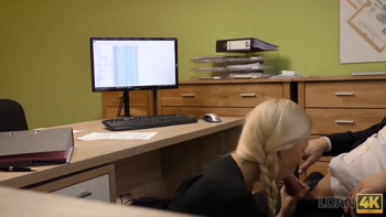 Blonde Angel Pays With Sex For Flexible Credit Conditions