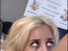 Small titted blonde whore always ready to threesome double banging