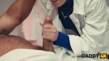 DADDY4K. Brunette nurse cheating in doctor's office with daddy
