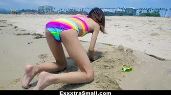 ExxxtraSmall - Cutie Fucked in Rainbow Swimsuit