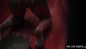 Petite Brunette's Bathtub Orgasm: Fingering Her Way to Bliss