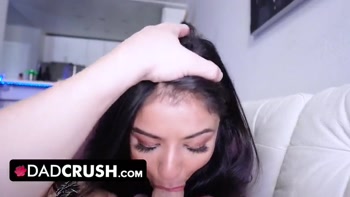 Skinny Latina Teen (18+) StepDaughter Viva Athena Fucked By StepDad On StepFamily Couch Before Rave POV - DadCrush