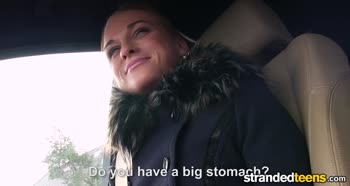Skinny Teen (18+) Hitchhiker Sucks Huge Cock in POV Ride