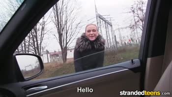 Skinny Teen (18+) Hitchhiker Sucks Huge Cock in POV Ride