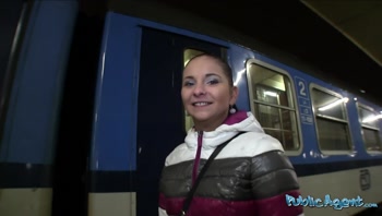 Public Agent - Teen (18+) with slippery tight pussy comes to my room instead of catching the train