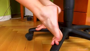 Sarah's Sultry Solo: A Petite Blonde's Shaved Delight