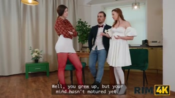 RIM4K. Threesome with the Bride and her Friend