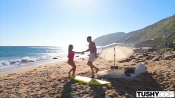 Surfbabe Kazumi's Anal Delight: Filling Her Perfect Round Ass
