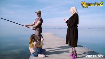 Georgie Lyall & Frida Sante: Beachside Romp with a Naughty Mom